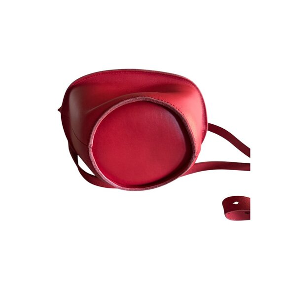 Madewell Red Leather Bucket Bag With Drawstring Closure - Picture 5 of 5